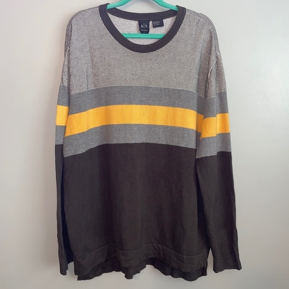 EUC Armani Exchange A|X Chest Stripe Crewneck Sweater Size XXL - Picture 3 of 7